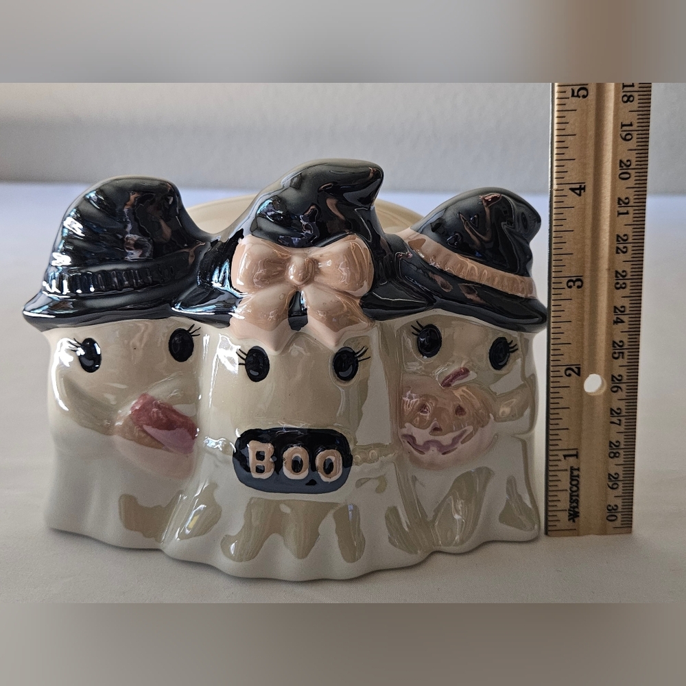 Cute Ceramic Halloween Ghost Trio Napkin Holder | BOO Decor NEW - Picture 6 of 6